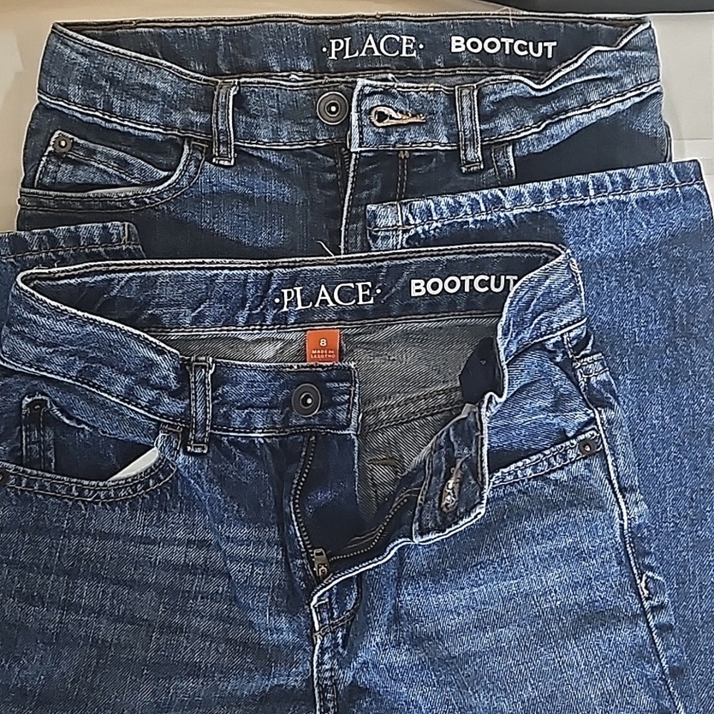 Two pairs of boys blue jeans size 8